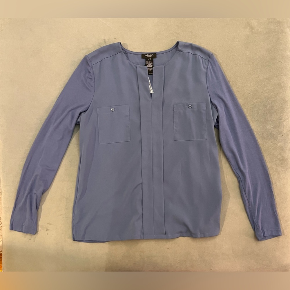 NWT Olsen Europe Blue Blouse sz M/10